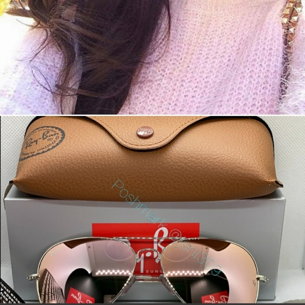 PINK Rose/ SILVER frame RayBan Original Aviator